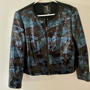 Ted Baker Blue and Black Sequin Jacket